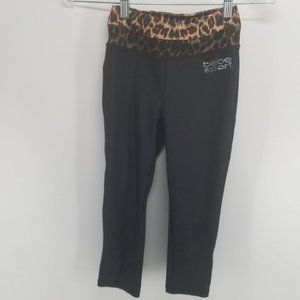 Bebe sport animal print black leggings size XS